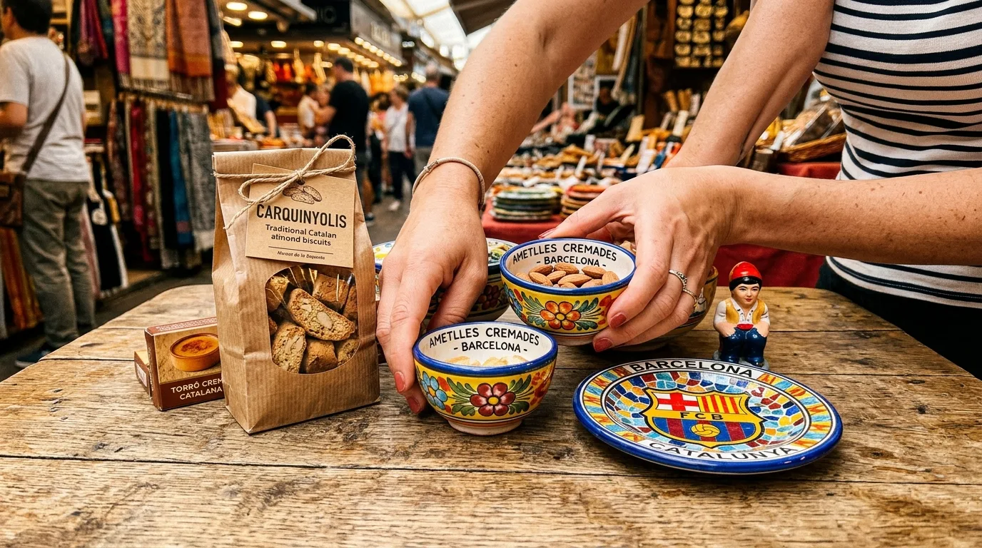 Nekupujte odpad z La Rambla: Jediný autentický průvodce (Barcelona best souvenirs) 1 Tradiční katalánské suvenýry z Barcelony včetně keramiky a vína Cava